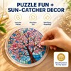 Cherry Blossom Acrylic Puzzle Suncatcher, DIY Suncatcher Puzzle Decor