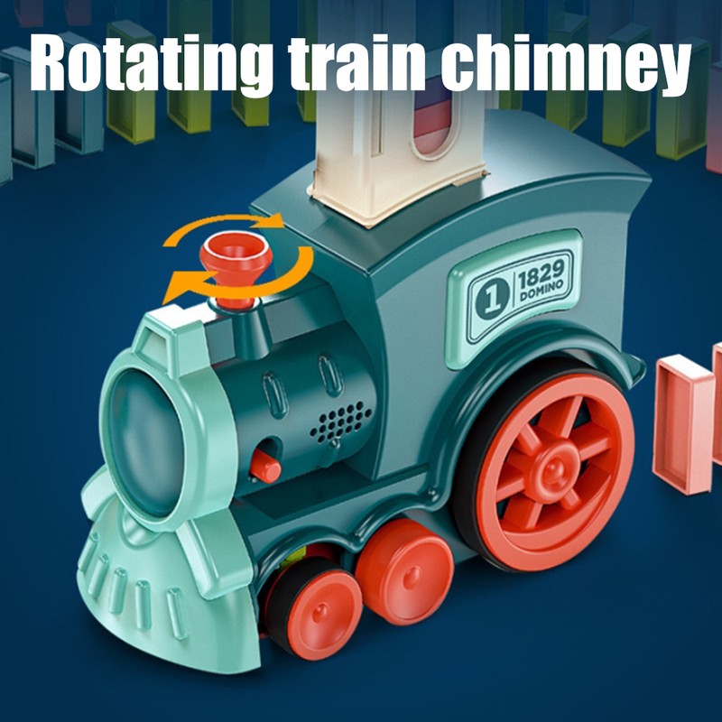 60 Pcs Domino Train Blocks Set Automatic Laying Electric Train