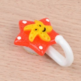 5P Cute Wall Hook Star-shaped Colorful Plastic Hook / 5P 귀여운 벽걸이 후크 별모양 컬러 플라스틱 고리