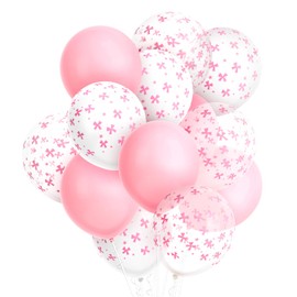 24pcs Bow Balloons, 12 Inch Pink Bow Latex Balloons Bow Theme Balloons Bow Birthday Balloons Pink Bow Party Decorations for Wedding Engagement Graduation Gender Revel Bachelor Party (Style 3)