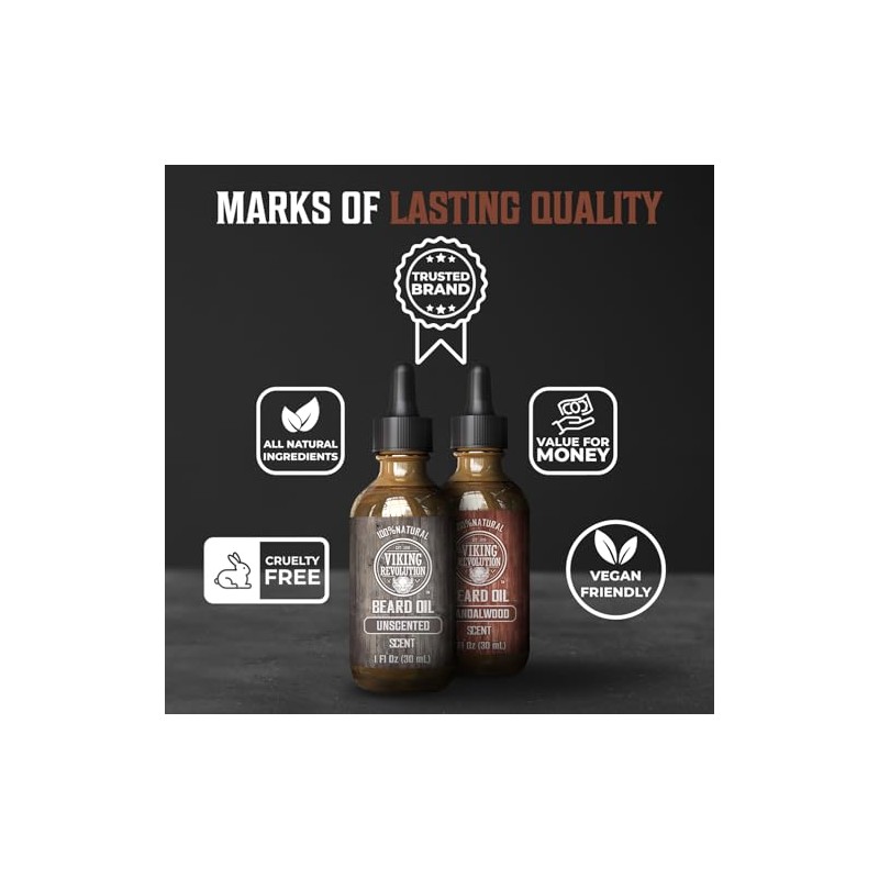 Beard Oil Conditioner- All Natural Unscented Organic Argan & Jojoba