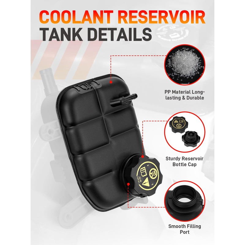 603-955 Engine Coolant Overflow Reservoir Tank with Cap Radiator Tank