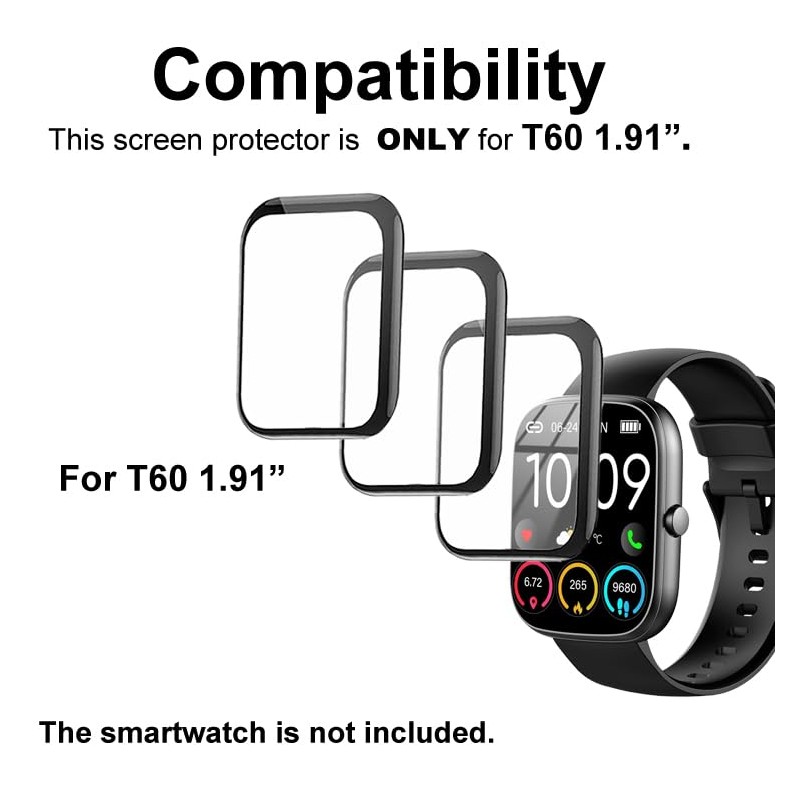smaate 3D Screen protectors Compatible with uaue T60 1.91 inches