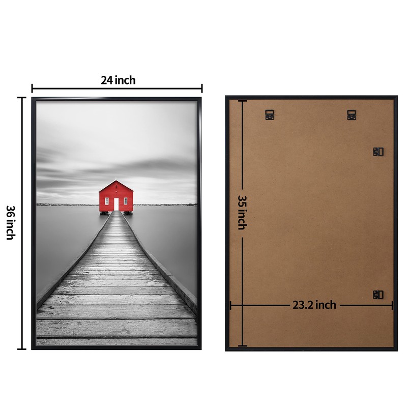 ELSKER&HOME 24x36 Poster Frame 3 Pack, Black Picture Frame for