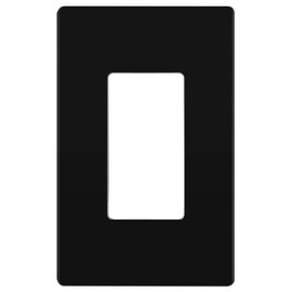 LIDER Decorator Wall Plate, Temperature and Impact Resistant UL Listed, Polycarbonate Thermoplastic, Matte Finish, Screwless Switch Cover for Modern Decoration, Mid-Size 1-Gang 4.88" x 3.11", Black