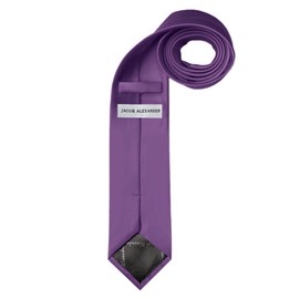 Jacob Alexander Men's Solid Color Regular Length Neck Tie - Wisteria