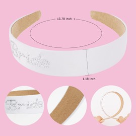 Semato 8 Pcs Bachelorette Party Favor Set 1 Pc White Bride Headband 7 Pcs Pink Bridesmaid Headband Bachelorette Party Accessories for Women