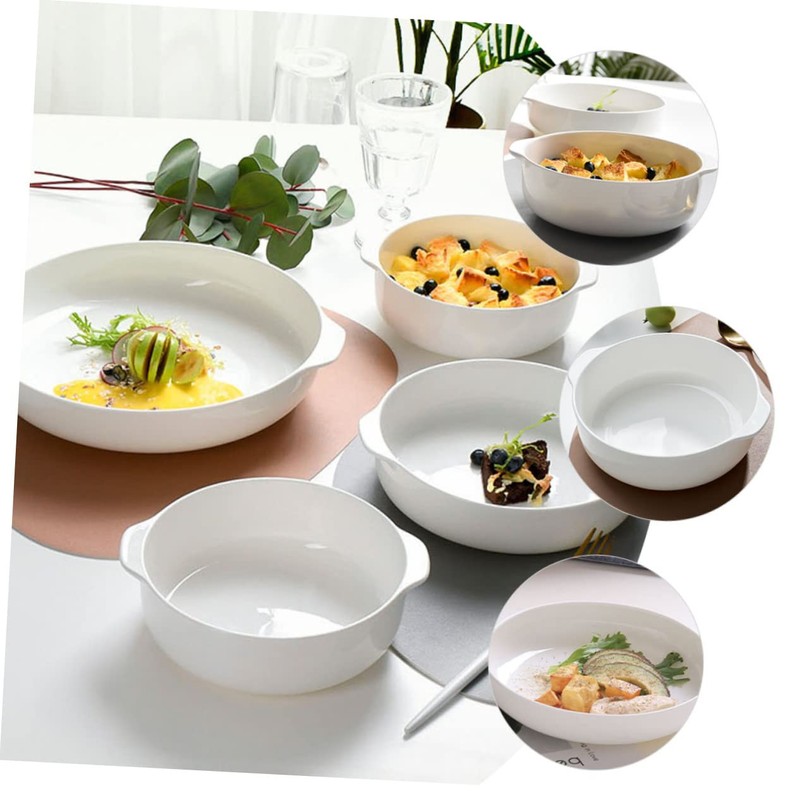 Ipetboom Ceramic Pan with Double Handles Deep Baking Dish for