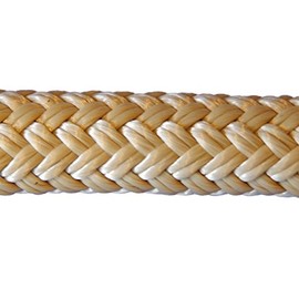 CBKnot 3/8" Premium Double Braid Polyester Rope 4,800 lb Tensile Strength, Marine, Sailing, Boating, Equestrian and More. (Beige, 3/8" x 25 ft. Hank)