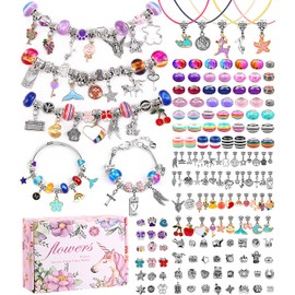 Geschenke für Mädchen, Schmuck Basteln Mädchen, 4-12 Jahren Armbänder Selber Machen Charm Armband Kit DIY, 162 Stück Charm Armband Kit, Geschenke für Mädchen,Kinder Armband Basteln Mädchen Bastelset