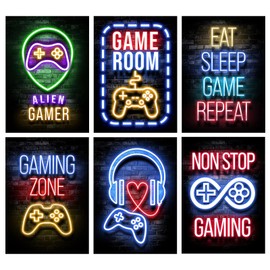 Gaming Posters Mural Gamer Wall Poster Decoration Posters for Game Room Video Game Wall Decor for Teens Boys Girls Bedroom Playroom 6 Pack