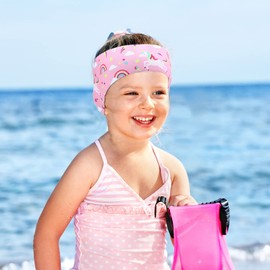 4 Pieces Swimming Headband Swimming Ear Band Adjustable Swim Headband Keeping Water Out Ear Protection for Kids Adults Surfing Bathing Kayaking (Unicorn Style)