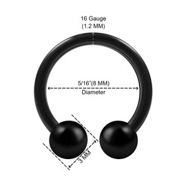 KJM FASHION Bioflex Horseshoe Ear Earrings Transparent 1.2 mm 16 g Pack of 2, Acrylic