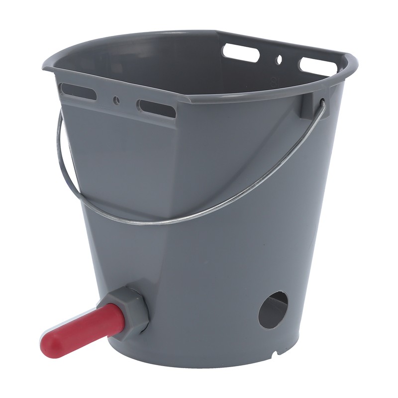 8L Plastic Feeder Bucket with Nipples Check Valves Feeding Equipment