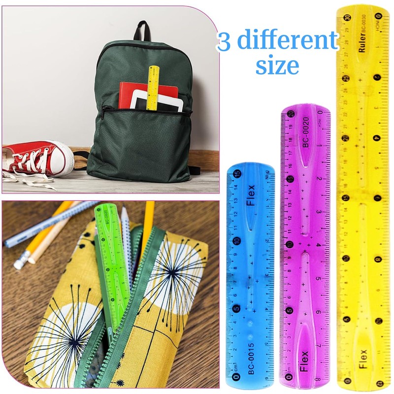 9 Piece Flexible Ruler Set Ruler Flexible Soft Ruler Plastic