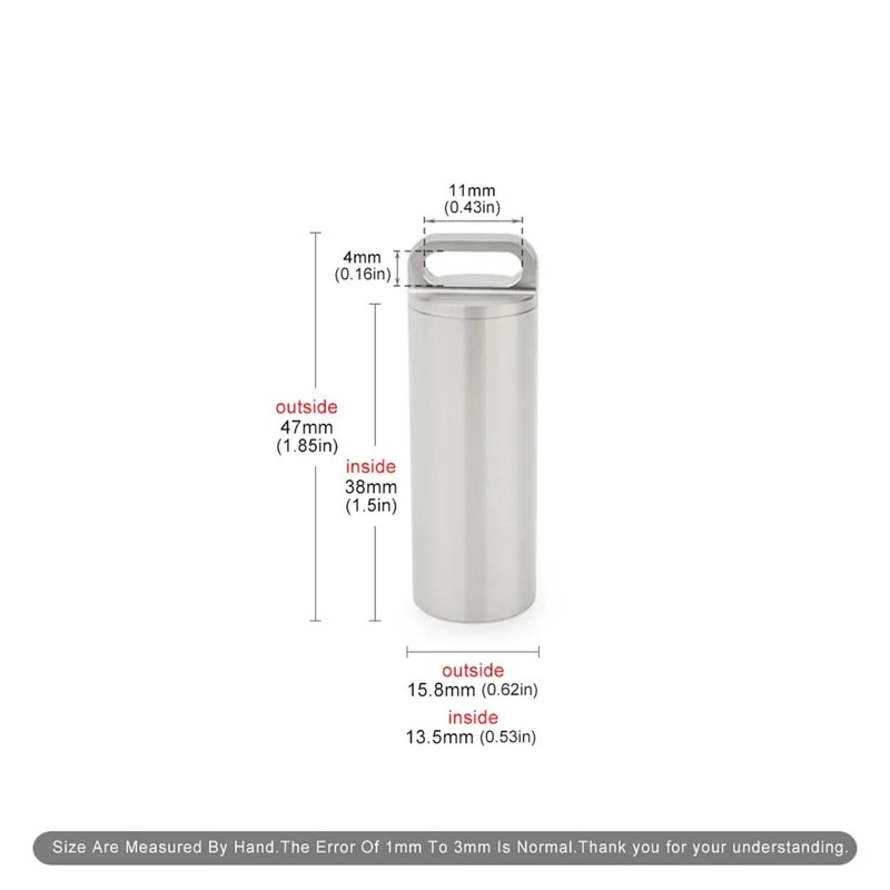 TONYFY Titanium Pill Container Keychain, Waterproof EDC Pill Holder (M)