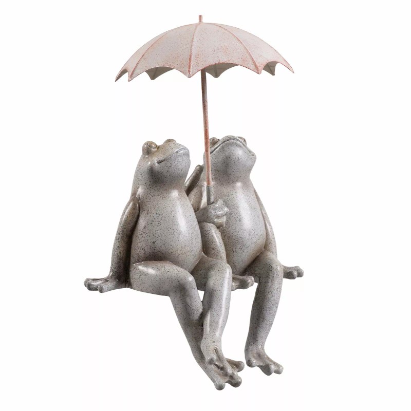 Hi-Line Gift Ltd. Couple Frogs Edge Sitting Statue Under Umbrella