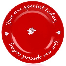 You Are Special Today Red Plate Ceramic Dinner Plate for Birthday Wedding Anniversary Engagements 10.5''