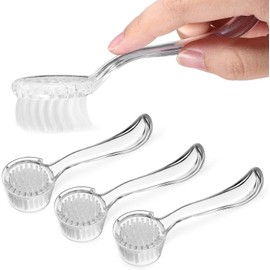 3pcs Cleaning Brush Hand Grip Nail Manicure Supplies Nail for Cleaning Fingernails Nail Brush Foot Brush Facial Cleansing Brush Toe Brush Pedicure Manicure Brush Nail Scrubber (Transparent, 12.8*2.5CM)