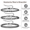 Senteria 3 Pcs Stainless Steel Bracelet for Men Women Sturdy
