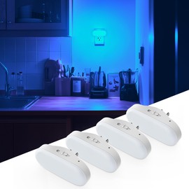 DORESshop Blue Night Light, Night Lights Plug into Wall, Night Light for Kids, Night Light with Light Sensor 4Pack, Dimmable Night Light, 1W Led Night Light for Bedroom, Kids Room, Bathroom, Gift