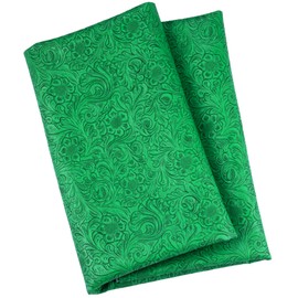 HGUAN - Tela de piel sintética en relieve, corte de 1 yarda, 35 x 53 pulgadas, vinilo en relieve, adecuado para tapicería de muebles, proyectos de bricolaje hechos a mano (verde)