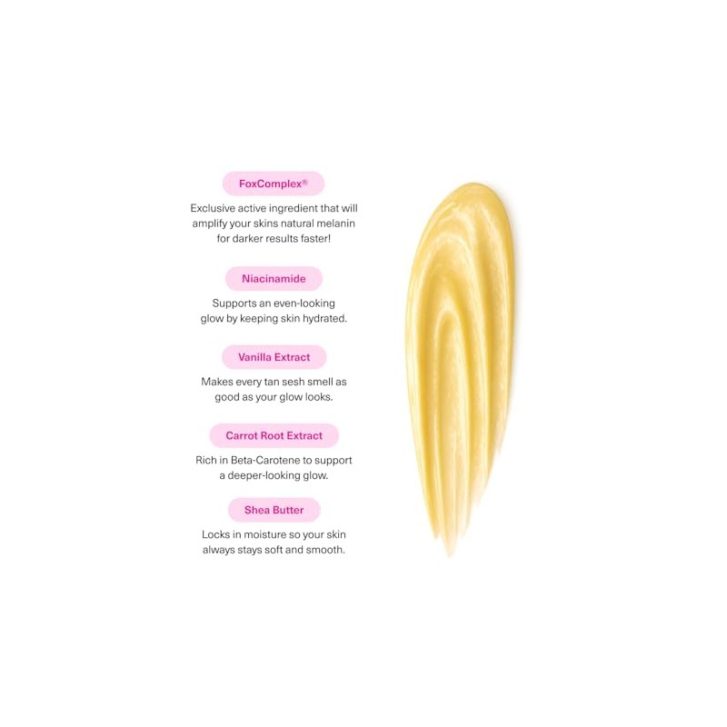 The Fox Tan Rapid Vanilla Custard, Advanced Melanin Boosting Tanning