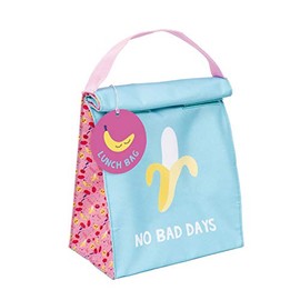 Fizz Creations Novelty Banana No Bad Days Themed Lunch Bag, Multi Coloured, 18 cm x 22 cm