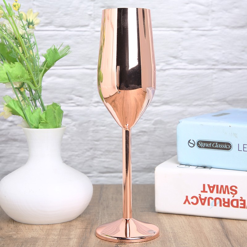 304 Stainless Steel Wine Goblet Champagne Glasses Drinking Cups 220ML