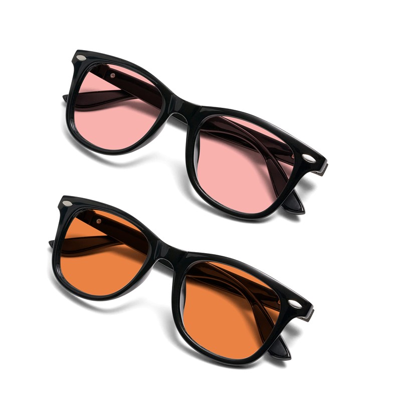 BRADDELL FL-41 Rose & FL-60 Wayfarer Blue Light Glasses for