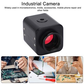 Industriekamera, Full HD 16MP 2K 1080P 60FPS Mikroskop Industrielle Videomikroskopkamera HDMI-Ausgangslupe für TF-Speicherchip, Telefonreparatur(EU)