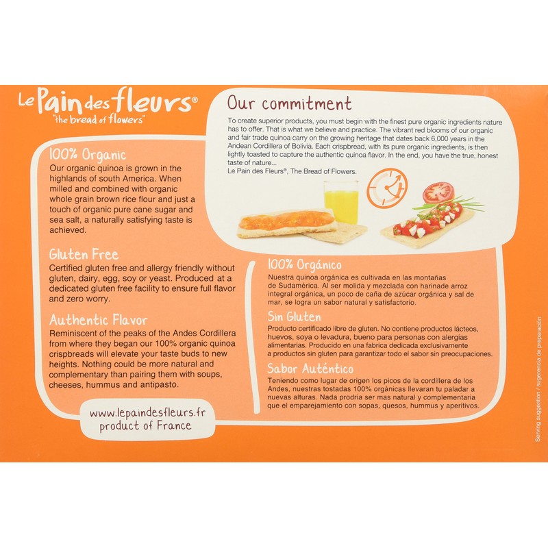 Le Pain Crispbread, 100% Organic, Quinoa, 4.41 Oz - Pack