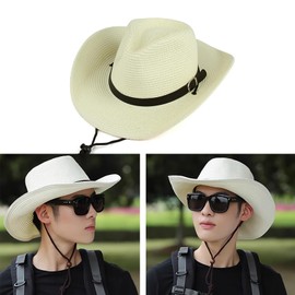 Xiuyer Sun Hat Straw Hat Women Men Summer Beach Hat Panama Unisex Cowboy Hat Foldable Brim Summer Hat UV Protection Hats Panama Hats Beach Hat, White