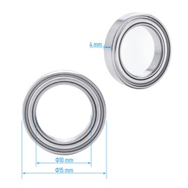 FOCMKEAS 6700ZZ 10 PCS Deep Groove Ball Bearing 10×15×4mm Double Metal Shielded Ball Bearing Chrome Steel P0 Z2 Bearing for Industrial Machine,Power Tools and Mechanical Equipment