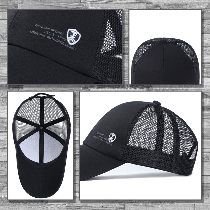Rex Standard CH089 Mesh Cap with Logo, Black