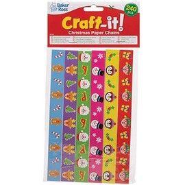 Baker Ross AT157 Christmas Paper Chains, Festive Arts and Crafts (Pack of 240), Assorted