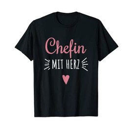 Chefin mit Herz beste Chefin Gifts Gift Boss Funny T-Shirt, black