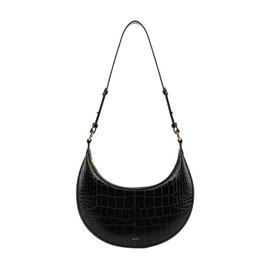 JW PEI Women's Tessa Shoulder Bag, Crocodile embossed black