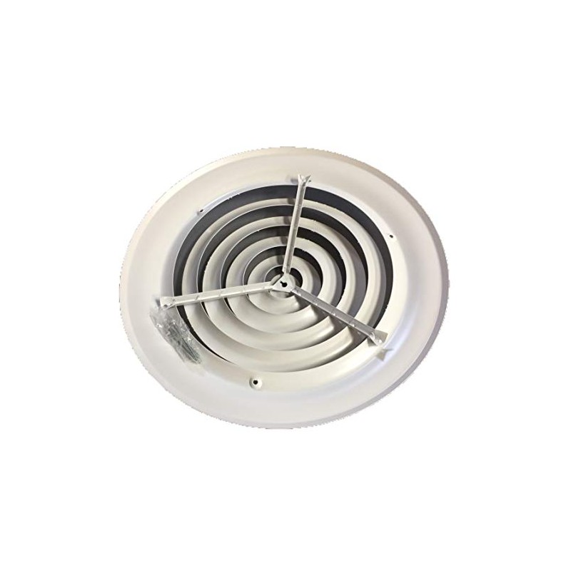 HBW 10" Round Ceiling Diffuser White Powder Coated with Outside