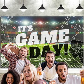 Football Themed Party Decorations Banner Backdrop, Football Field Large Banner Birthday Party Decorations Supplies for Men Boys, Sign Poster Background Decor 72X44 Inch