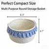 Round Storage Basket, Small Decorative Storage Bin for Bedroom, Kitchen,