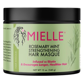 Mielle Organics Mielle Organics Rosemary Mint Strengthening Hair Masque, Essential Oil & Biotin Deep Treatment, Miracle Repair for Dry, Damaged, & Frizzy Hair, 12 Ounces