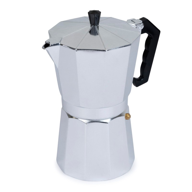 12 Cup Espresso Coffee Maker – Durable Aluminum, Fast Brewing,