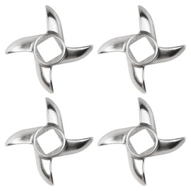 4 Pack Meat Grinder Blade, Stainless Steel Knife Cutter Replacement with Hardened Raised Edges, Meat Grinder Blade Mincers Knife Cutter Grinding Accessories Parts for Meat Grinders (#12)