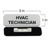 HVAC Technician 1 x 3" Name Tag/Badge, Silver, (3 Pack)