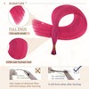 RUNATURE Pink I Tip Human Hair Extensions Colored Keratin Hair