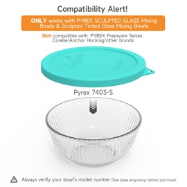 SOPHICO Silicone Replacement Lids for Pyrex Sculpted Glass & Tinted Glass Bowls Mixing Bowls, Lids For 7403-s 10-Cup &2.3 Qt(Container not included)