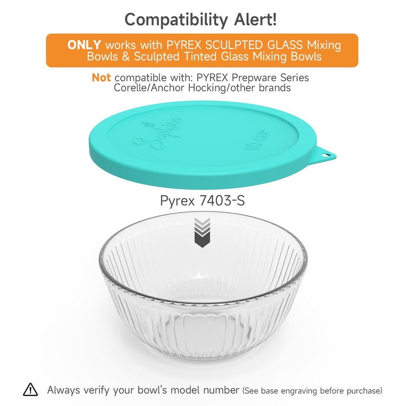 SOPHICO Silicone Replacement Lids for Pyrex Sculpted Glass & Tinted