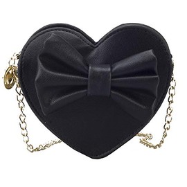 Women Mini Bow Heart Shape Purse Evening Clutch Handbag Chain Crossbody Shoulder Bag