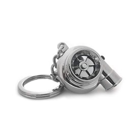 Boostnatics Boostnatics Electric Turbo Turbine Keychain Keyring with Sounds + LED - Chrome (V4)